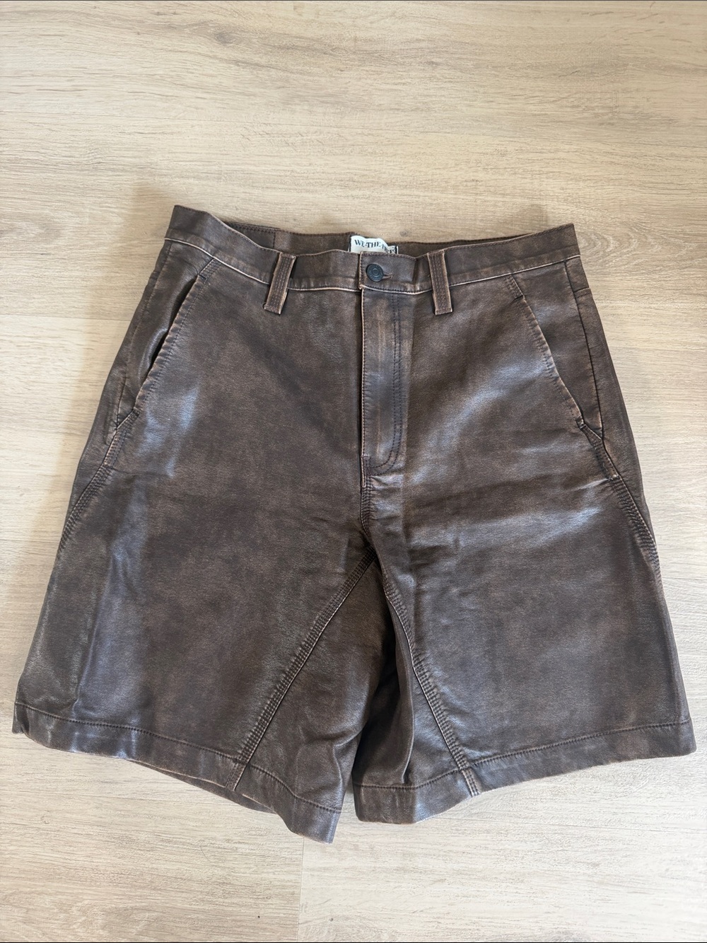 We The Free Brown faux Leather Women's Shorts